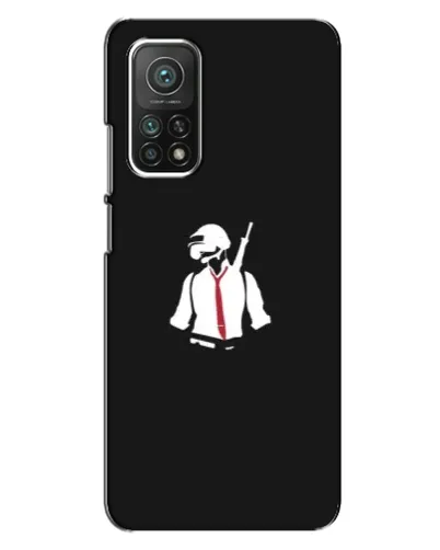 Чехол для Xiaomi Mi 10T с картинкой «PUBG — силуэт воина»