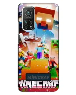 Чохол для Xiaomi Mi 10T з картинкою «Minecraft герої гри»
