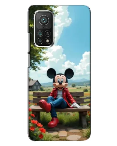 Чехол для Xiaomi Mi 10T с картинкой «Микки на скамейке»