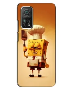 Чехол для Xiaomi Mi 10T с картинкой «Губка Боб повар»