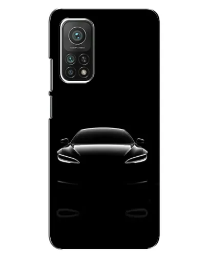 Чехол для Xiaomi Mi 10T с картинкой «Силуэт Tesla Night»