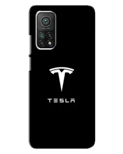 Чехол для Xiaomi Mi 10T с картинкой «Tesla White Logo»