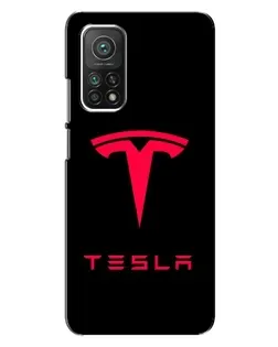 Чехол для Xiaomi Mi 10T с картинкой «Tesla Red Logo»