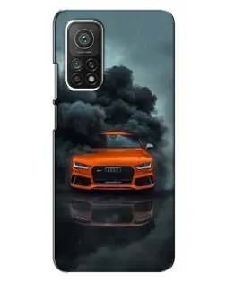 Чехол для Xiaomi Mi 10T с картинкой «Audi в облаках дыма»