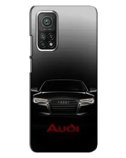 Чехол для Xiaomi Mi 10T с картинкой «Audi — градиентный контур»