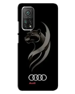 Чехол для Xiaomi Mi 10T с картинкой «Графика — пантера и Audi»