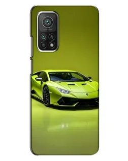 Чехол для Xiaomi Mi 10T с картинкой «Салатовый Lamborghini Huracan»