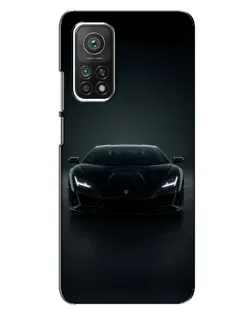Чехол для Xiaomi Mi 10T с картинкой «Черный Lamborghini Aventador»