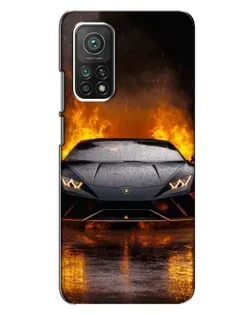 Чехол для Xiaomi Mi 10T с картинкой «Lamborghini в огне»