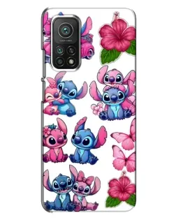 Чехол для Xiaomi Mi 10T с картинкой «Стикеры Stitch и Angel»