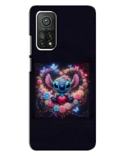 Чехол для Xiaomi Mi 10T с картинкой «Stitch в цветах»