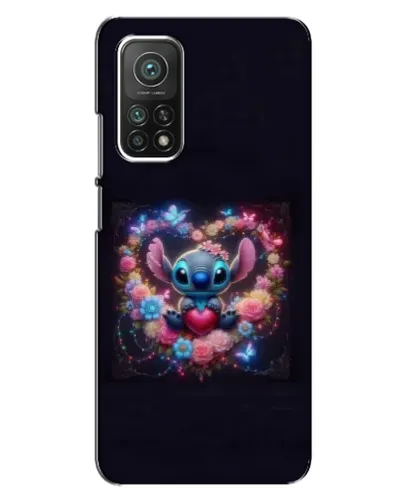 Чехол для Xiaomi Mi 10T с картинкой «Stitch в цветах»