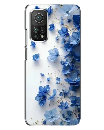 Чехол для Xiaomi Mi 10T с картинкой «Голубой цветочный каскад»