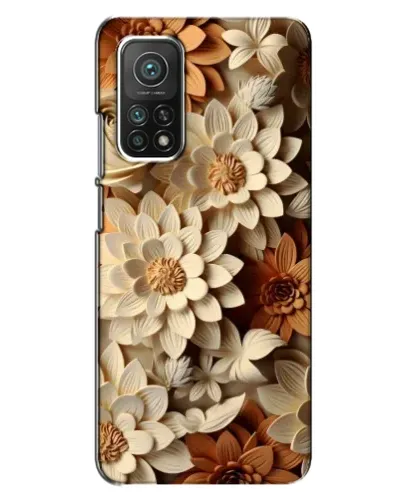 Чехол для Xiaomi Mi 10T с картинкой «Бежевый флористический декор»