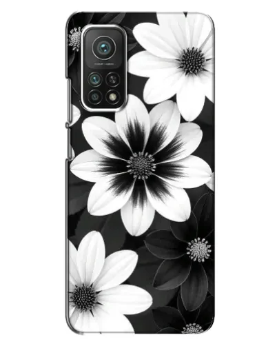 Чехол для Xiaomi Mi 10T с картинкой «Монохромные астры»