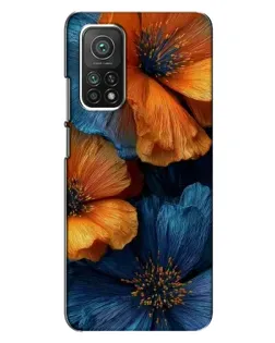 Чохол для Xiaomi Mi 10T з картинкою «Яскрава синьо-помаранчева флора»