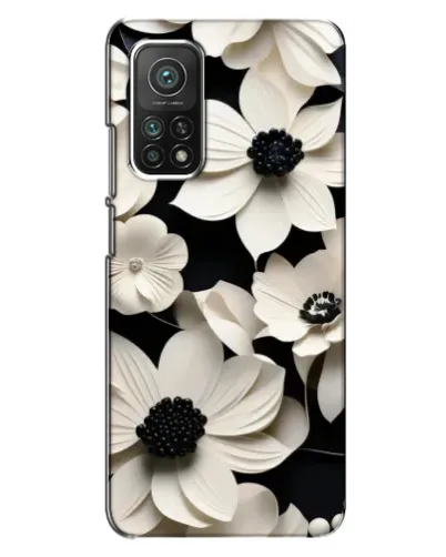 Чехол для Xiaomi Mi 10T с картинкой «Объемные белые цветы»
