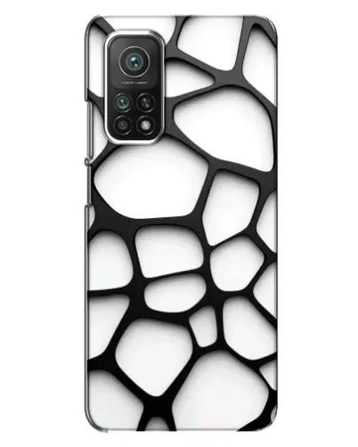 Чехол для Xiaomi Mi 10T с картинкой «Белая объемная сетка»