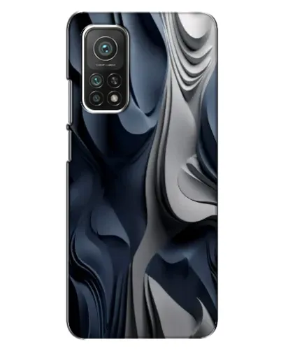 Чехол для Xiaomi Mi 10T с картинкой «Объемные синие складки»