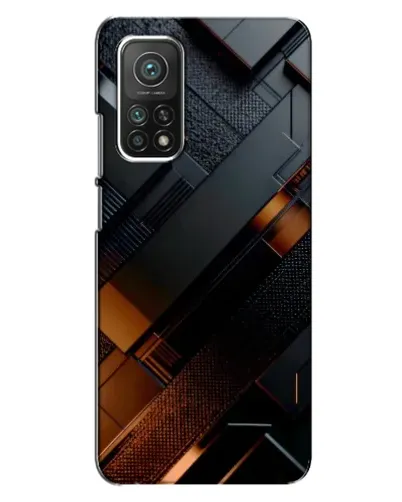 Чехол для Xiaomi Mi 10T с картинкой «Черные геометрические блоки»