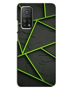 Чехол для Xiaomi Mi 10T с картинкой «Зеленые геометрические линии»