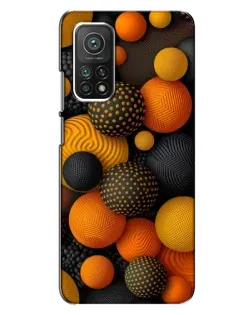 Чехол для Xiaomi Mi 10T с картинкой «Объемные оранжевые сферы»