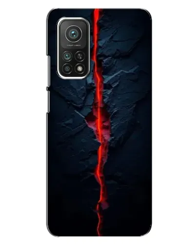 Чехол для Xiaomi Mi 10T с картинкой «Kрасная лавовая трещина»