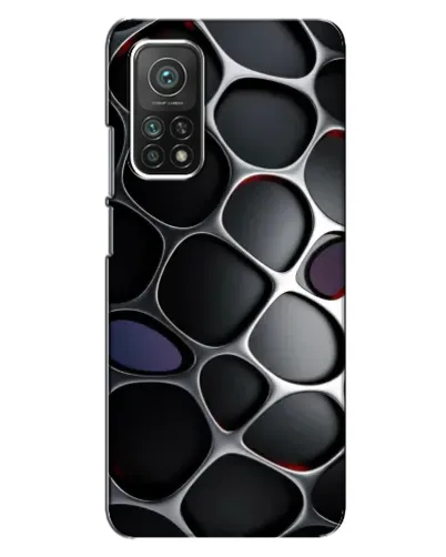 Чехол для Xiaomi Mi 10T с картинкой «Объемная темная решетка»