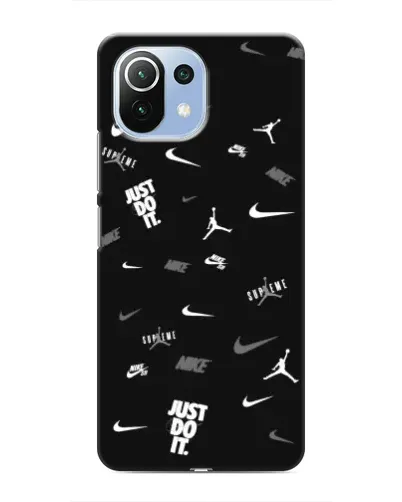 Чехол для Xiaomi Mi 11 Lite с картинкой «Nike Black Pattern» Чехол для Xiaomi Mi 11 Lite с картинкой «Nike Black Pattern»