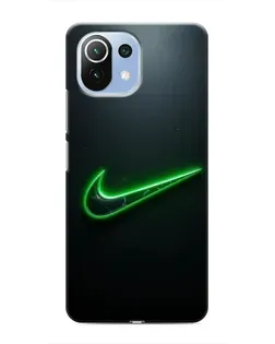 Чехол для Xiaomi Mi 11 Lite с картинкой «Неоновый контур Nike»