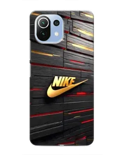 Чехол для Xiaomi Mi 11 Lite с картинкой «Золотой Nike на металле»