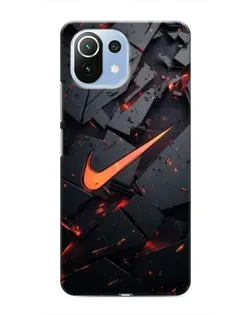 Чехол для Xiaomi Mi 11 Lite с картинкой «Nike — эффект разломов»