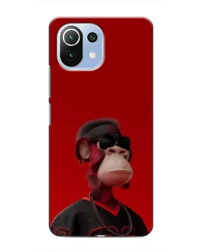 Чехол для Xiaomi Mi 11 Lite с картинкой «Bored Ape в красном» Чехол для Xiaomi Mi 11 Lite с картинкой «Bored Ape в красном»