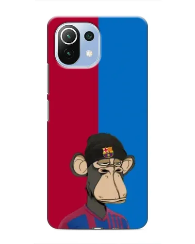 Чехол для Xiaomi Mi 11 Lite с картинкой «Bored Ape — фанат Барсы» Чехол для Xiaomi Mi 11 Lite с картинкой «Bored Ape — фанат Барсы»