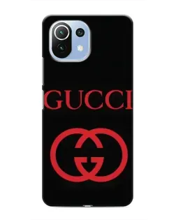 Чехол для Xiaomi Mi 11 Lite с картинкой «Gucci — красный логотип»