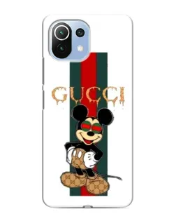 Чехол для Xiaomi Mi 11 Lite с картинкой «Микки Маус Gucci — полосы»