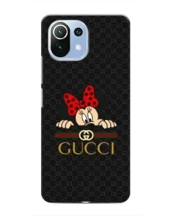 Чехол для Xiaomi Mi 11 Lite с картинкой «Минни Маус Gucci — черный»