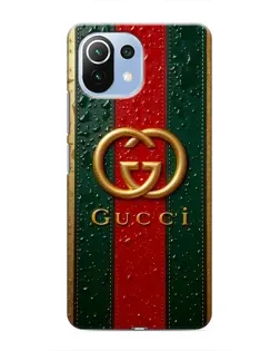 Чохол для Xiaomi Mi 11 Lite з картинкою «Gucci — фірмова смуга та золото»