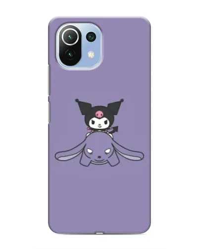 Чехол для Xiaomi Mi 11 Lite с картинкой «Kuromi на лиловом фоне»