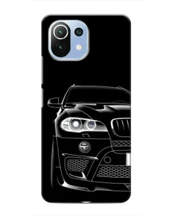Чехол для Xiaomi Mi 11 Lite с картинкой «Темный силуэт BMW»