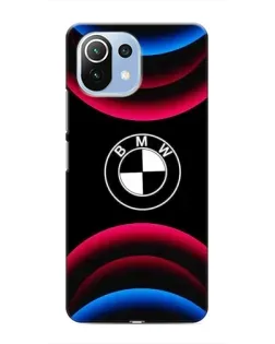 Чехол для Xiaomi Mi 11 Lite с картинкой «Логотип BMW и неоновые дуги»