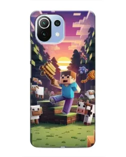 Чехол для Xiaomi Mi 11 Lite с картинкой «Стив на ферме»