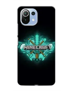Чехол для Xiaomi Mi 11 Lite с картинкой «Minecraft Diamond лого»