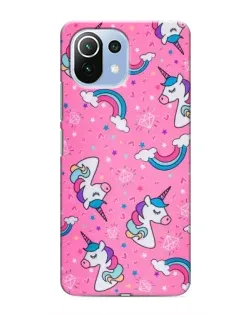 Чехол для Xiaomi Mi 11 Lite с картинкой «Unicorn паттерн розовый» Чехол для Xiaomi Mi 11 Lite с картинкой «Unicorn паттерн розовый»