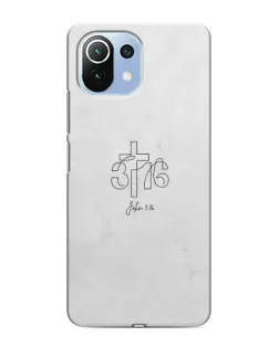 Чохол для Xiaomi Mi 11 Lite з картинкою «Івана 3:16 Хрест»