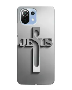 Чохол для Xiaomi Mi 11 Lite з картинкою «Металевий хрест Jesus»
