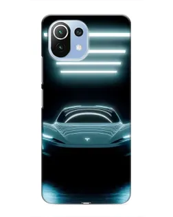 Чехол для Xiaomi Mi 11 Lite с картинкой «Tesla в неоне»