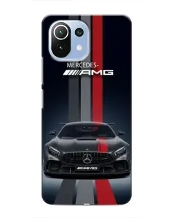 Чехол для Xiaomi Mi 11 Lite с картинкой «Mercedes — белый карбон»