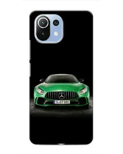 Чехол для Xiaomi Mi 11 Lite с картинкой «Mercedes — неоновый лого»