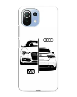 Чехол для Xiaomi Mi 11 Lite с картинкой «Audi — контрастный дизайн»